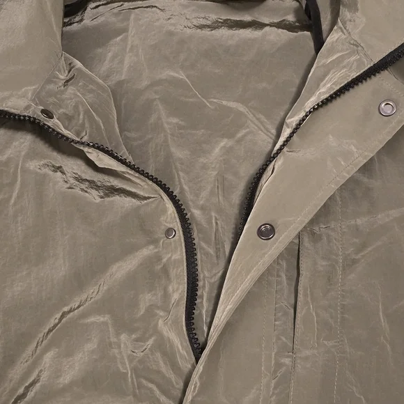 Zara Men's Olive Green Nilon Light-Weight Rain Jaket Size L - Picture 5 of 13